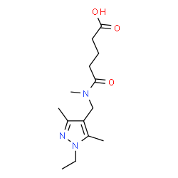 ChemSpider 2D Image | 5-{[(1-Ethyl-3,5-dimethyl-1H-pyrazol-4-yl)methyl](methyl)amino}-5-oxopentanoic acid | C14H23N3O3