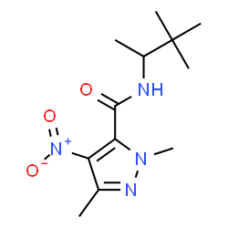 ChemSpider 2D Image | N-(3,3-Dimethyl-2-butanyl)-1,3-dimethyl-4-nitro-1H-pyrazole-5-carboxamide | C12H20N4O3