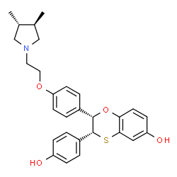 ChemSpider 2D Image | (2S,3R)-2-(4-{2-[(3R,4R)-3,4-Dimethyl-1-pyrrolidinyl]ethoxy}phenyl)-3-(4-hydroxyphenyl)-2,3-dihydro-1,4-benzoxathiin-6-ol | C28H31NO4S