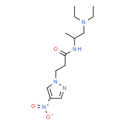 ChemSpider 2D Image | N-[1-(Diethylamino)-2-propanyl]-3-(4-nitro-1H-pyrazol-1-yl)propanamide | C13H23N5O3
