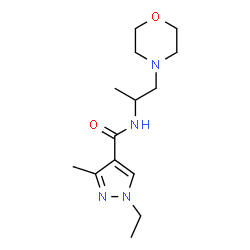 ChemSpider 2D Image | 1-Ethyl-3-methyl-N-[1-(4-morpholinyl)-2-propanyl]-1H-pyrazole-4-carboxamide | C14H24N4O2
