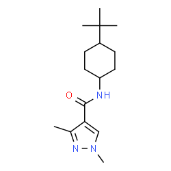 ChemSpider 2D Image | 1,3-Dimethyl-N-[4-(2-methyl-2-propanyl)cyclohexyl]-1H-pyrazole-4-carboxamide | C16H27N3O