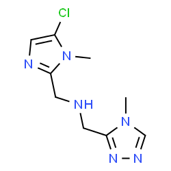 ChemSpider 2D Image | 1-(5-Chloro-1-methyl-1H-imidazol-2-yl)-N-[(4-methyl-4H-1,2,4-triazol-3-yl)methyl]methanamine | C9H13ClN6