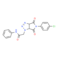 ChemSpider 2D Image | 2-[5-(4-Chlorophenyl)-4,6-dioxo-4,5,6,6a-tetrahydropyrrolo[3,4-d][1,2,3]triazol-1(3aH)-yl]-N-phenylacetamide | C18H14ClN5O3