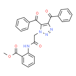 ChemSpider 2D Image | Methyl 2-{[(4,5-dibenzoyl-1H-1,2,3-triazol-1-yl)acetyl]amino}benzoate | C26H20N4O5