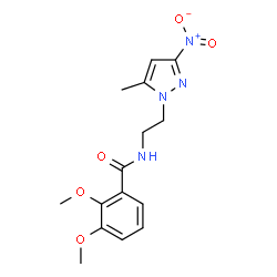 ChemSpider 2D Image | 2,3-Dimethoxy-N-[2-(5-methyl-3-nitro-1H-pyrazol-1-yl)ethyl]benzamide | C15H18N4O5