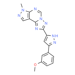 ChemSpider 2D Image | 2-[3-(3-Methoxyphenyl)-1H-pyrazol-5-yl]-7-methyl-7H-pyrazolo[4,3-e][1,2,4]triazolo[1,5-c]pyrimidine | C17H14N8O