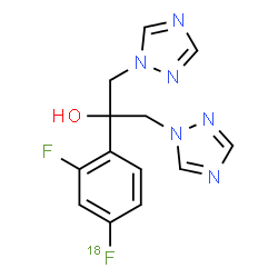 ChemSpider 2D Image | 2-[2-Fluoro-4-(~18~F)fluorophenyl]-1,3-di(1H-1,2,4-triazol-1-yl)-2-propanol | C13H12F18FN6O