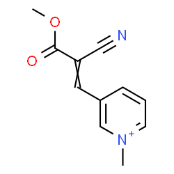 ChemSpider 2D Image | 3-(2-Cyano-3-methoxy-3-oxo-1-propen-1-yl)-1-methylpyridinium | C11H11N2O2