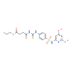 ChemSpider 2D Image | Propyl 4-[({4-[(2,6-dimethoxy-4-pyrimidinyl)sulfamoyl]phenyl}carbamothioyl)amino]-4-oxobutanoate | C20H25N5O7S2