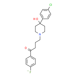 ChemSpider 2D Image | 4-[4-(4-Chlorophenyl)-4-hydroxy-1-piperidinyl]-1-[4-(~18~F)fluorophenyl]-1-butanone | C21H23Cl18FNO2