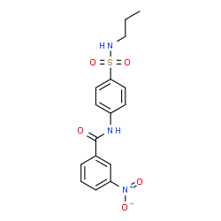 ChemSpider 2D Image | 3-Nitro-N-[4-(propylsulfamoyl)phenyl]benzamide | C16H17N3O5S