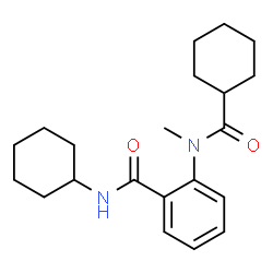 ChemSpider 2D Image | N-Cyclohexyl-2-[(cyclohexylcarbonyl)(methyl)amino]benzamide | C21H30N2O2