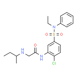ChemSpider 2D Image | N~2~-sec-Butyl-N-{2-chloro-5-[ethyl(phenyl)sulfamoyl]phenyl}glycinamide | C20H26ClN3O3S
