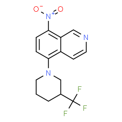 ChemSpider 2D Image | 8-Nitro-5-[3-(trifluoromethyl)-1-piperidinyl]isoquinoline | C15H14F3N3O2