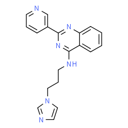 ChemSpider 2D Image | N-[3-(1H-Imidazol-1-yl)propyl]-2-(3-pyridinyl)-4-quinazolinamine | C19H18N6