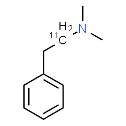 ChemSpider 2D Image | N,N-Dimethyl-2-phenyl(1-~11~C)ethanamine | C911CH15N