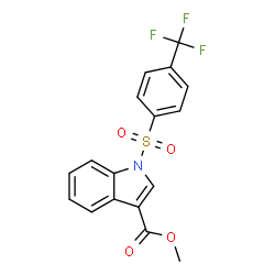 ChemSpider 2D Image | Methyl 1-{[4-(trifluoromethyl)phenyl]sulfonyl}-1H-indole-3-carboxylate | C17H12F3NO4S