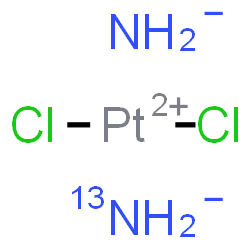 ChemSpider 2D Image | Dichloroplatinum(2+) azanide (~13~N)azanide (1:1:1) | H4Cl2N13NPt