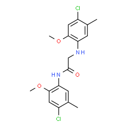 ChemSpider 2D Image | N,N~2~-Bis(4-chloro-2-methoxy-5-methylphenyl)glycinamide | C18H20Cl2N2O3