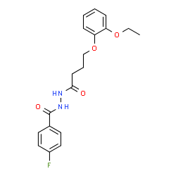 ChemSpider 2D Image | N'-[4-(2-Ethoxyphenoxy)butanoyl]-4-fluorobenzohydrazide | C19H21FN2O4