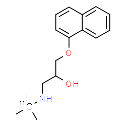ChemSpider 2D Image | 1-(1-Naphthyloxy)-3-[(2-~11~C)-2-propanylamino]-2-propanol | C1511CH21NO2
