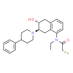 ChemSpider 2D Image | N-Ethyl-2-(~18~F)fluoro-N-[(6R,7R)-6-hydroxy-7-(4-phenyl-1-piperidinyl)-5,6,7,8-tetrahydro-1-naphthalenyl]acetamide | C25H3118FN2O2