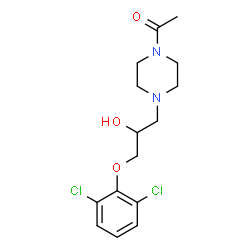 ChemSpider 2D Image | 1-{4-[3-(2,6-Dichlorophenoxy)-2-hydroxypropyl]-1-piperazinyl}ethanone | C15H20Cl2N2O3