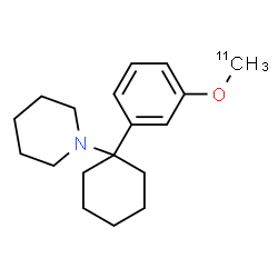 ChemSpider 2D Image | 1-(1-{3-[(~11~C)Methyloxy]phenyl}cyclohexyl)piperidine | C1711CH27NO