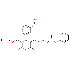 ChemSpider 2D Image | 2-[Benzyl(methyl)amino]ethyl (~11~C)methyl 2,6-dimethyl-4-(3-nitrophenyl)-1,4-dihydro-3,5-pyridinedicarboxylate | C2511CH29N3O6