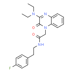 ChemSpider 2D Image | 2-[3-(Diethylamino)-2-oxo-1(2H)-quinoxalinyl]-N-[2-(4-fluorophenyl)ethyl]acetamide | C22H25FN4O2