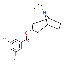 ChemSpider 2D Image | 8-(~11~C)Methyl-8-azabicyclo[3.2.1]oct-3-yl 3,5-dichlorobenzoate | C1411CH17Cl2NO2