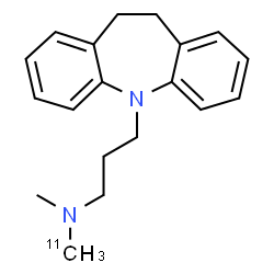 ChemSpider 2D Image | 3-(10,11-Dihydro-5H-dibenzo[b,f]azepin-5-yl)-N-methyl-N-(~11~C)methyl-1-propanamine | C1811CH24N2