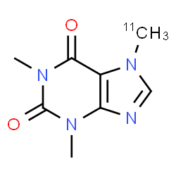 ChemSpider 2D Image | 1,3-Dimethyl-7-(~11~C)methyl-3,7-dihydro-1H-purine-2,6-dione | C711CH10N4O2