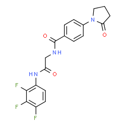 ChemSpider 2D Image | 4-(2-Oxo-1-pyrrolidinyl)-N-{2-oxo-2-[(2,3,4-trifluorophenyl)amino]ethyl}benzamide | C19H16F3N3O3