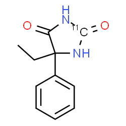 ChemSpider 2D Image | 5-Ethyl-5-phenyl-2,4-(2-~11~C)imidazolidinedione | C1011CH12N2O2