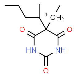 ChemSpider 2D Image | 5-[(1-~11~C)Ethyl]-5-(2-pentanyl)-2,4,6(1H,3H,5H)-pyrimidinetrione | C1011CH18N2O3