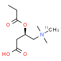 ChemSpider 2D Image | (2R)-3-Carboxy-N,N-dimethyl-N-(~11~C)methyl-2-(propionyloxy)-1-propanaminium | C911CH20NO4