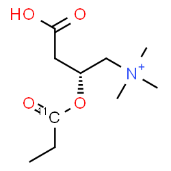 ChemSpider 2D Image | (2R)-3-Carboxy-N,N,N-trimethyl-2-[(1-~11~C)propanoyloxy]-1-propanaminium | C911CH20NO4