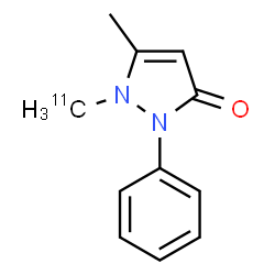ChemSpider 2D Image | 5-Methyl-1-(~11~C)methyl-2-phenyl-1,2-dihydro-3H-pyrazol-3-one | C1011CH12N2O
