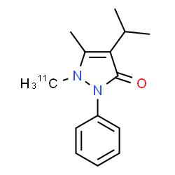 ChemSpider 2D Image | 4-Isopropyl-5-methyl-1-(~11~C)methyl-2-phenyl-1,2-dihydro-3H-pyrazol-3-one | C1311CH18N2O