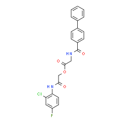 ChemSpider 2D Image | 2-[(2-Chloro-4-fluorophenyl)amino]-2-oxoethyl N-(4-biphenylylcarbonyl)glycinate | C23H18ClFN2O4