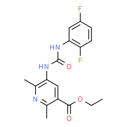 ChemSpider 2D Image | Ethyl 5-{[(2,5-difluorophenyl)carbamoyl]amino}-2,6-dimethylnicotinate | C17H17F2N3O3