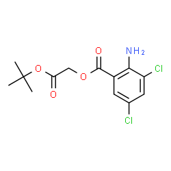 ChemSpider 2D Image | 2-[(2-Methyl-2-propanyl)oxy]-2-oxoethyl 2-amino-3,5-dichlorobenzoate | C13H15Cl2NO4