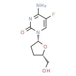 ChemSpider 2D Image | 2',3'-Dideoxy-5-fluorocytidine | C9H12FN3O3