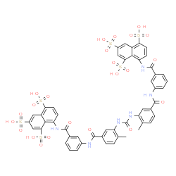 ChemSpider 2D Image | 8,8'-{Carbonylbis[imino(4-methyl-3,1-phenylene)carbonylimino-3,1-phenylenecarbonylimino]}di(1,3,5-naphthalenetrisulfonic acid) | C51H40N6O23S6