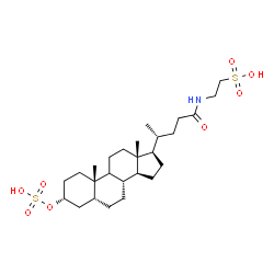 ChemSpider 2D Image | 2-{[(3alpha,5beta,9xi)-24-Oxo-3-(sulfooxy)cholan-24-yl]amino}ethanesulfonic acid | C26H45NO8S2