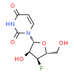 ChemSpider 2D Image | 3'-Deoxy-3'-fluorouridine | C9H11FN2O5