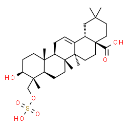 ChemSpider 2D Image | (3beta)-3-Hydroxy-23-(sulfooxy)olean-12-en-28-oic acid | C30H48O7S