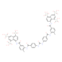 ChemSpider 2D Image | 8,8'-{Carbonylbis[imino-4,1-phenylenecarbonylimino(4-methyl-3,1-phenylene)carbonylimino]}di(1,3,5-naphthalenetrisulfonic acid) | C51H40N6O23S6